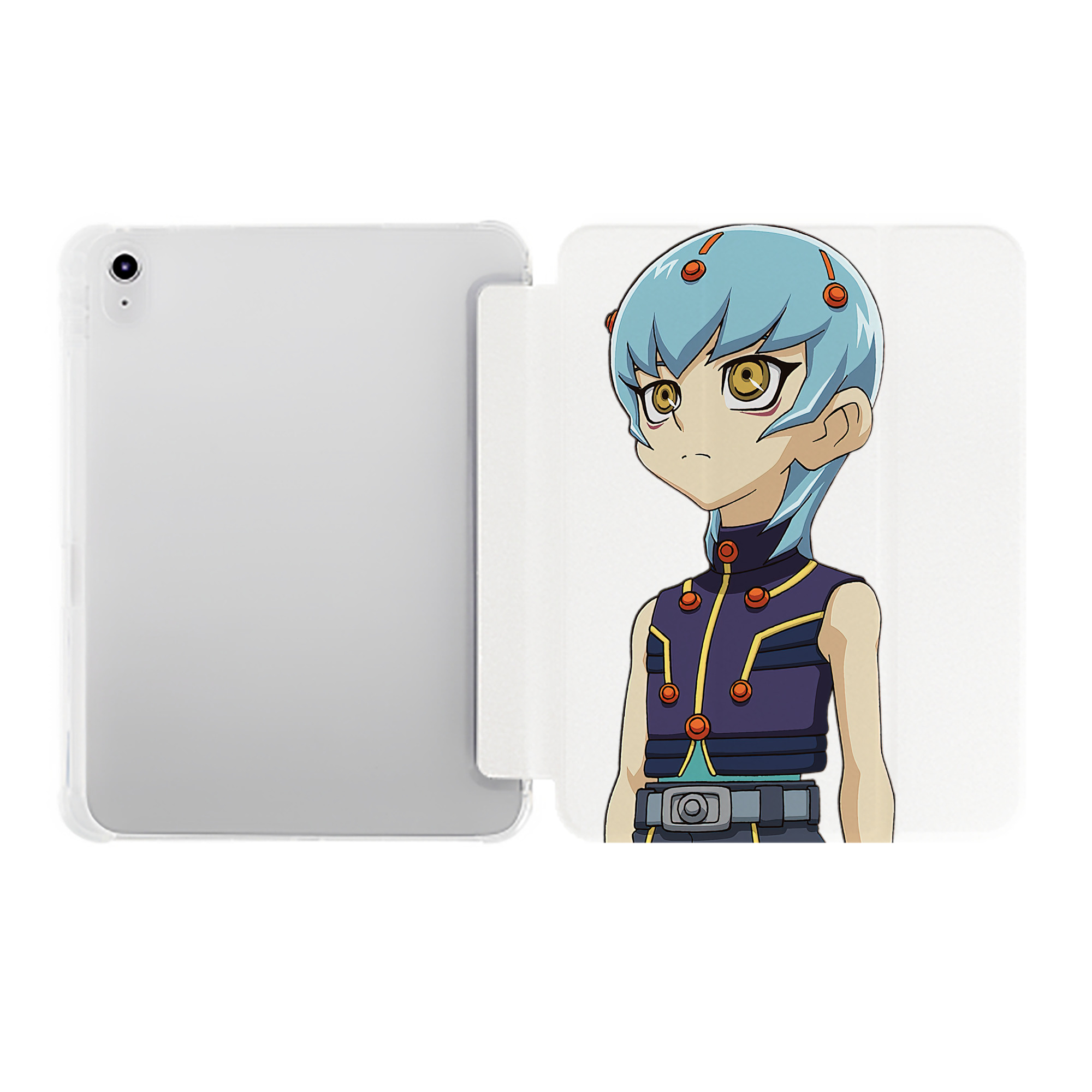 （画像用） 遊☆戯☆王 Yu-Gi-Oh! IPad ケース ペン収納付き 三つ折りスタンド PUレザー×シリコン 対応機種9.5/10.5/10.9インチ